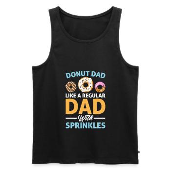Drôle de beignet Papa Beignet Lover Dessert - Débardeur bio Premium Homme - noir - Devant - Michal (187cm)