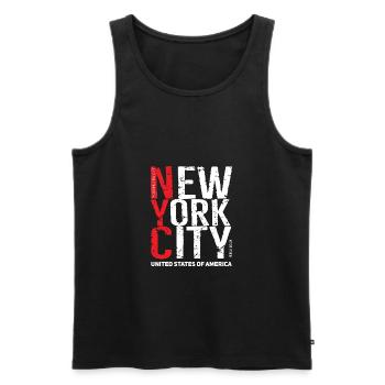 NEW YORK CITY - Männer Premium Bio Tank Top - Schwarz - Vorne - Michal (187cm)
