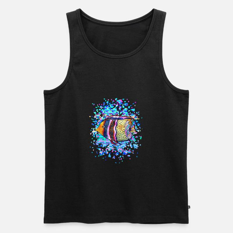 Fisch - Männer Premium Bio Tank Top - Schwarz