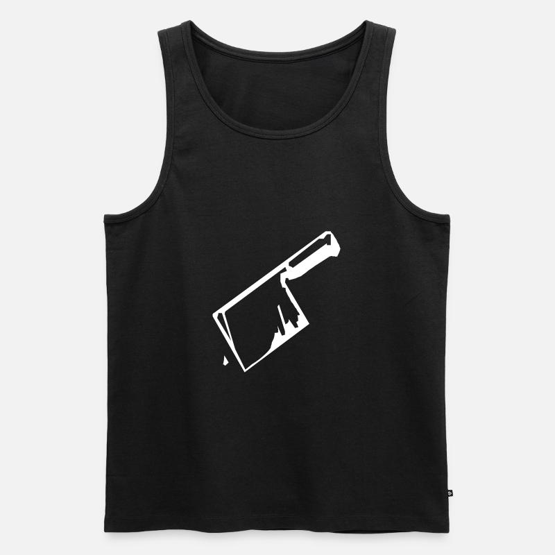 Hackbeil - Männer Premium Bio Tank Top - Schwarz