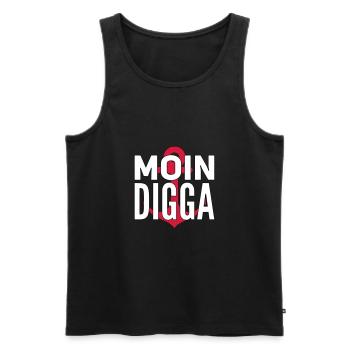Moin Digga Hamburg - Männer Premium Bio Tank Top - Schwarz - Vorne - AI Model Male 178 light (178cm)