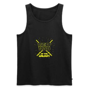 Bester Papa in der Galaxy Vatertag Vater Geschenk - Männer Premium Bio Tank Top - Schwarz - Vorne - AI Model Male 178 light (178cm)