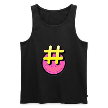 hashtag smile - Men's Premium Organic Tank Top - black - Front - Michal (187cm)
