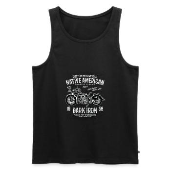 Dark Iron - Men's Premium Organic Tank Top - black - Front - AI Model Male 178 light (178cm)