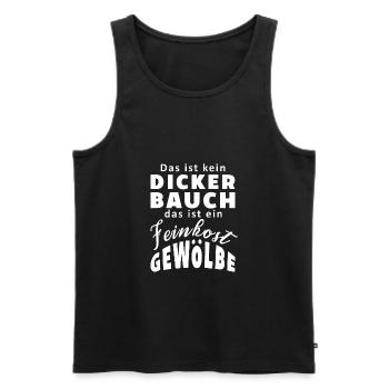 Fat belly feinkostgewoelbe fat funny saying g - Men's Premium Organic Tank Top - black - Front - AI Model Male 178 light (178cm)