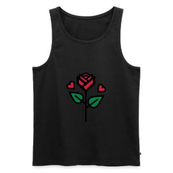 Valentinstag Rose mit Herz - Männer Premium Bio Tank Top - Schwarz - Vorne - AI Model Male 178 light (178cm)