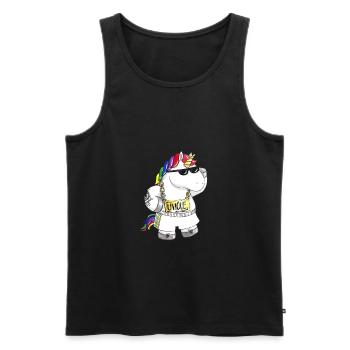 Licorne de dessin animé unique - Débardeur bio Premium Homme - noir - Devant - AI Model Male 178 light (178cm)