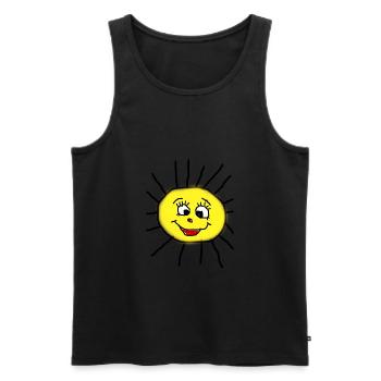 Lustige Sonne - Männer Premium Bio Tank Top - Schwarz - Vorne - Michal (187cm)