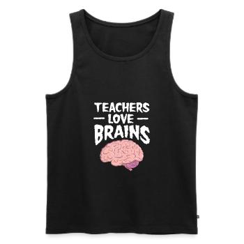 Teachers Love Brains - Cool Gift For A Teacher - Männer Premium Bio Tank Top - Schwarz - Vorne - Michal (187cm)