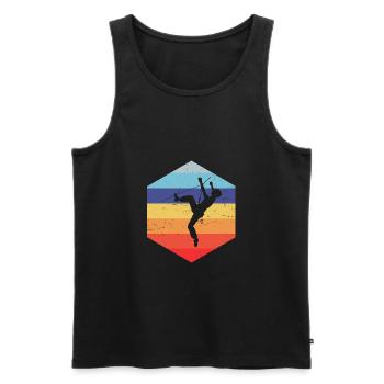 Bouldering Bouldering Women's Boulder Climber - Men's Premium Organic Tank Top - black - Front - AI Model Male 178 light (178cm)