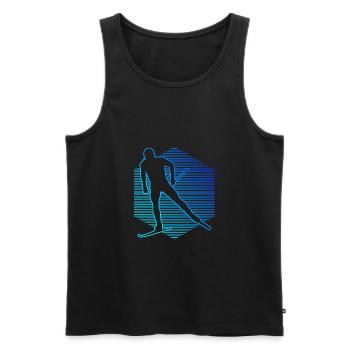 Langlauf Classic Damen Herren Langlauf Langlauf Kl - Männer Premium Bio Tank Top - Schwarz - Vorne - AI Model Male 178 light (178cm)