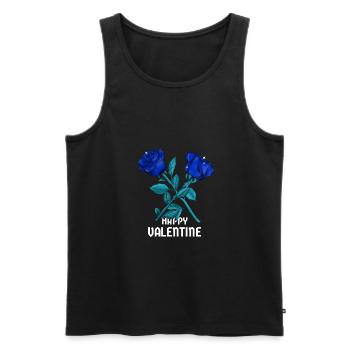blaue Rose, blaue Rosen, Valentinstag, Besonderes - Männer Premium Bio Tank Top - Schwarz - Vorne - AI Model Male 178 light (178cm)