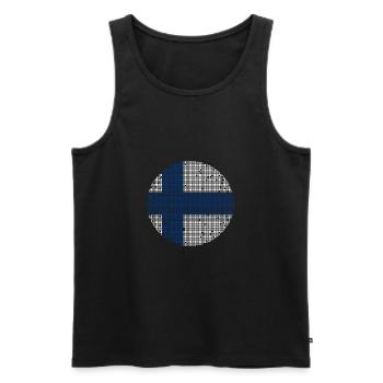 Finnland Flagge Suomi Finnische Fahne Used Look - Männer Premium Bio Tank Top - Schwarz - Vorne - AI Model Male 178 light (178cm)