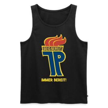 DDR Pionier Ostalgie Geschenkidee - Männer Premium Bio Tank Top - Schwarz - Vorne - Michal (187cm)
