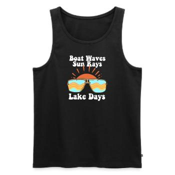 Boot Wellen Sonne Strahlen See Tage - Männer Premium Bio Tank Top - Schwarz - Vorne - Michal (187cm)