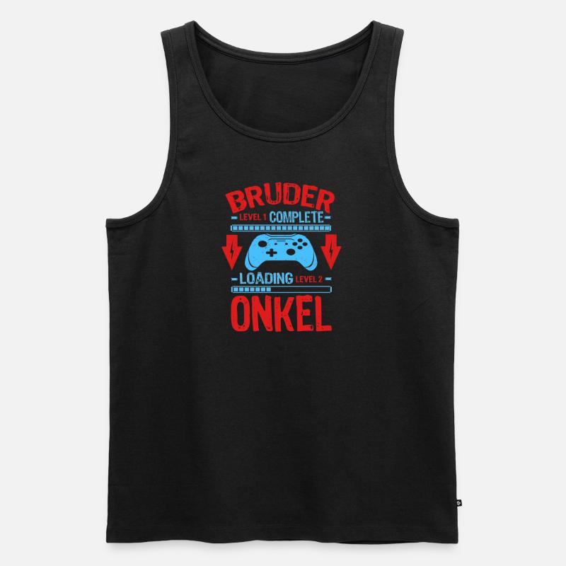 Bruder Level Complete Werdender Onkel Loading - Männer Premium Bio Tank Top - Schwarz