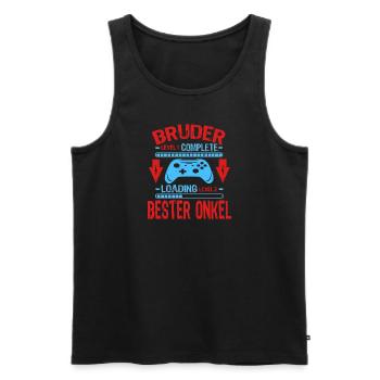 Bruder Level Complete Werdender Onkel Loading - Männer Premium Bio Tank Top - Schwarz - Vorne - AI Model Male 178 light (178cm)