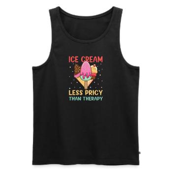 Less Pricy Than Therapy Gelato Dessert Popsicle - Men's Premium Organic Tank Top - black - Front - Michal (187cm)