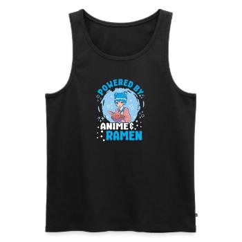 Pwered By Anime Ramen Japanese Anime Manga Otaku - Männer Premium Bio Tank Top - Schwarz - Vorne - Michal (187cm)