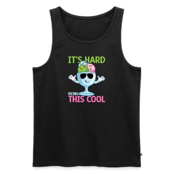 It´s Hard Being This Cool Gelato Dessert Popsicle - Männer Premium Bio Tank Top - Schwarz - Vorne - AI Model Male 178 light (178cm)