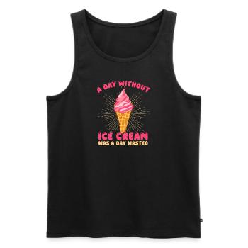 Without Ice Cream A Day Gelato Dessert Gift - Men's Premium Organic Tank Top - black - Front - Michal (187cm)