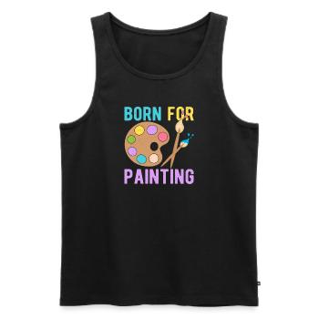Artist Painter Graphic Born For Painting Art Gift - Männer Premium Bio Tank Top - Schwarz - Vorne - Michal (187cm)