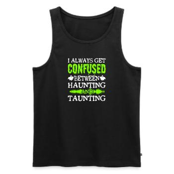 Paranormal Ghost Hunter Confused Haunting Taunting - Männer Premium Bio Tank Top - Schwarz - Vorne - AI Model Male 178 light (178cm)