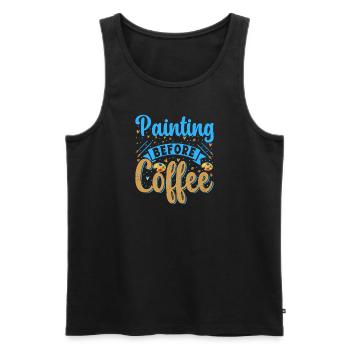 Artist Painter Graphic Painting Before Coffee Gift - Männer Premium Bio Tank Top - Schwarz - Vorne - Michal (187cm)