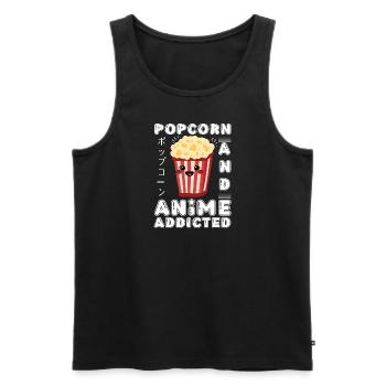 Popcorn & Anime Addicted Japanese Anime Manga - Männer Premium Bio Tank Top - Schwarz - Vorne - Michal (187cm)