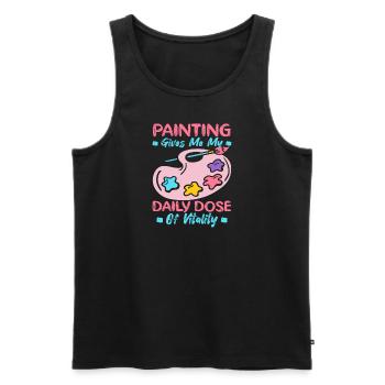 Artist Painter Graphic Painting My Daily Dose Art - Männer Premium Bio Tank Top - Schwarz - Vorne - Michal (187cm)