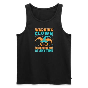 Clown Freak Out Circus Performer Gift Idea - Men's Premium Organic Tank Top - black - Front - AI Model Male 178 light (178cm)