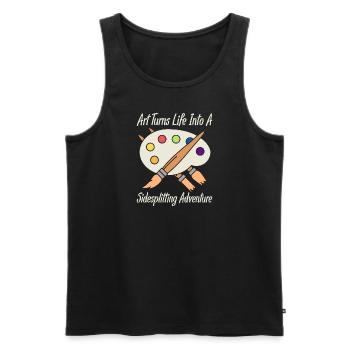 Artist Painter Graphic Sidesplitting Adventure - Men's Premium Organic Tank Top - black - Front - Michal (187cm)