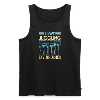 House Painter Dad Unique Gifts - Men's Premium Organic Tank Top - black - Front - Michal (187cm)