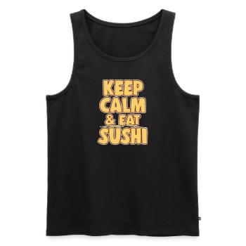 Japanese Food Lover Keep Calm & Eat Sushi - Men's Premium Organic Tank Top - black - Front - Michal (187cm)