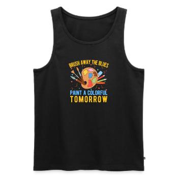 Cool Artist Paint a Colorful Tomorrow Painter Gift - Men's Premium Organic Tank Top - black - Front - Michal (187cm)