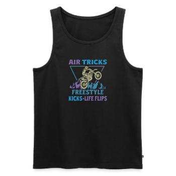 Dirt Biker Riding Air Tricks Freestyle Dirt Bike - Männer Premium Bio Tank Top - Schwarz - Vorne - AI Model Male 178 light (178cm)