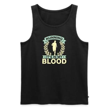 Running It´s In My Blood Marathon Runner Gift - Männer Premium Bio Tank Top - Schwarz - Vorne - Michal (187cm)