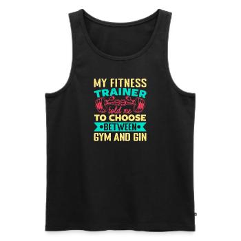 Fitness Motivation Bodybuilder Choisissez entre la salle de sport - Débardeur bio Premium Homme - noir - Devant - Michal (187cm)