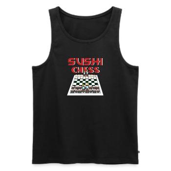 Amateur de sushis Sushi Échecs Sushi - Débardeur bio Premium Homme - noir - Devant - AI Model Male 178 light (178cm)