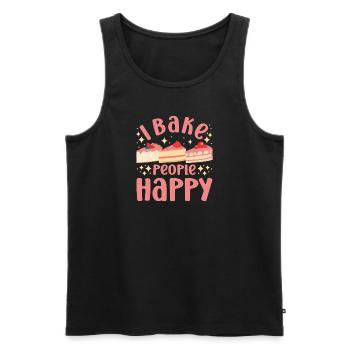 Cake Baker I Bake People Happy Cupcake - Männer Premium Bio Tank Top - Schwarz - Vorne - Michal (187cm)