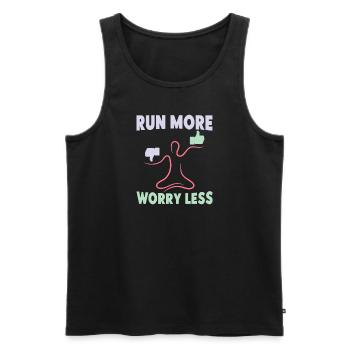 Marathon Runner Run More Worry Less Running - Men's Premium Organic Tank Top - black - Front - Michal (187cm)