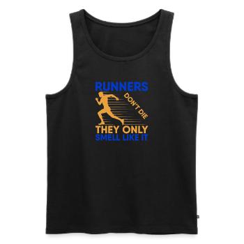Running Don´t Die They Only Smell Like It Marathon - Männer Premium Bio Tank Top - Schwarz - Vorne - AI Model Male 178 light (178cm)