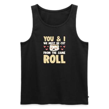 Japanese Food Lover We Cut Form Same Sushi Roll - Männer Premium Bio Tank Top - Schwarz - Vorne - AI Model Male 178 light (178cm)