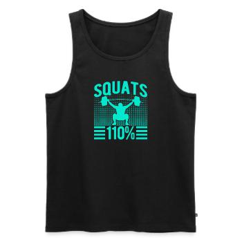 Fitness Fanatics Squats 110% Calisthenics Gym - Men's Premium Organic Tank Top - black - Front - AI Model Male 178 light (178cm)