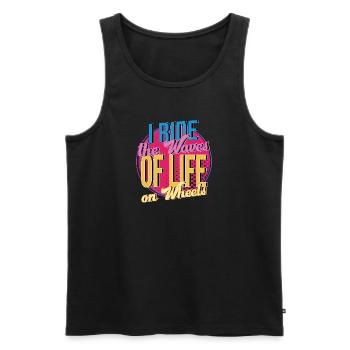 Rollerskater I Ride The Waves Of Life Gift Idea - Männer Premium Bio Tank Top - Schwarz - Vorne - Michal (187cm)