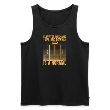 Elevator Mechanic – Ups & Downs Is A Normal Gift - Men's Premium Organic Tank Top - black - Front - Michal (187cm)