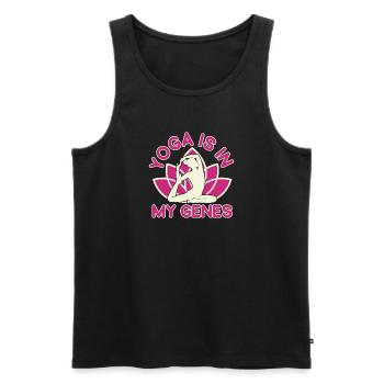 Le yoga est dans mes gènes Funny Yoga - Débardeur bio Premium Homme - noir - Devant - AI Model Male 178 light (178cm)