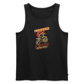 Dirt Biker Riding Freestyle Motorcross Dirt Bike - Männer Premium Bio Tank Top - Schwarz - Vorne - AI Model Male 178 light (178cm)