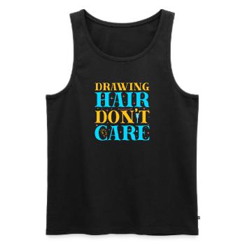Artist Painter Graphic Drawing Hair Don´t Care - Männer Premium Bio Tank Top - Schwarz - Vorne - Michal (187cm)