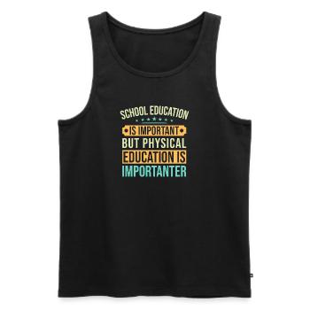 Fanatiques de fitness Éducation physique Importanter - Débardeur bio Premium Homme - noir - Devant - AI Model Male 178 light (178cm)